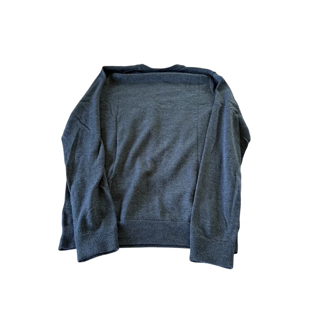 Nordstrom Washable Merino Wool Crewneck Sweater Charcoal Gray Large